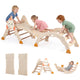 8-in-1 Climbing Toys for Toddlers, Rocket-Themed Foldable Montessori Wooden Arch Climber