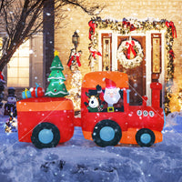 2.6M Christmas Inflatable Light Up Santa Train for Garden & Lawn