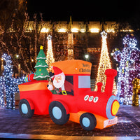 2.6M Christmas Inflatable Light Up Santa Train for Garden & Lawn