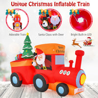 2.6M Christmas Inflatable Light Up Santa Train for Garden & Lawn