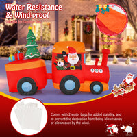 2.6M Christmas Inflatable Light Up Santa Train for Garden & Lawn