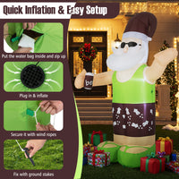 250 CM Christmas Inflatable Decoration, Blow up Tropical Santa on Beach with Bright LED Lights