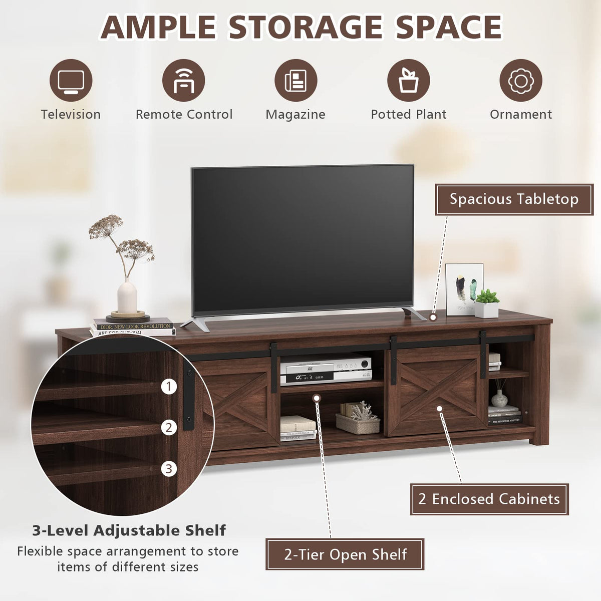 Giantex 150cm TV Stand, TV Console Table