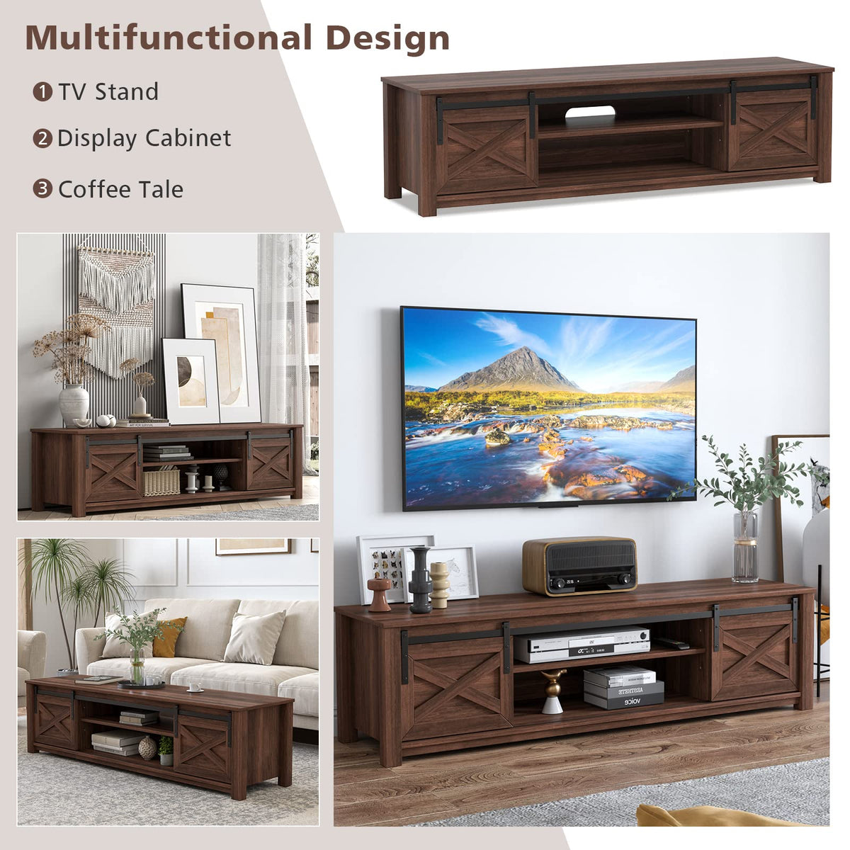 Giantex 150cm TV Stand, TV Console Table
