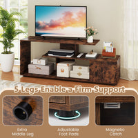 TV Stand with Storage Shelves and Cabinet for Living Room and Bedroom