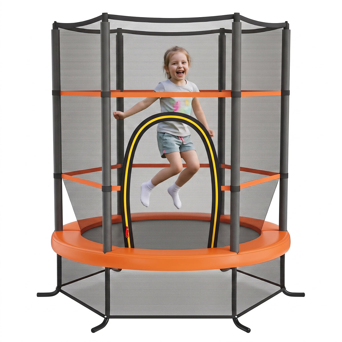 Kid Round Trampoline, 4.5ft Children Outdoor & Indoor Jumping Bed