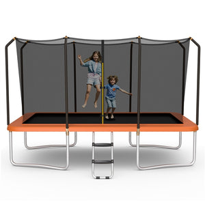 430 cm x 250 cm Rectangular Trampoline with Enclosure Net for Kids and Adults