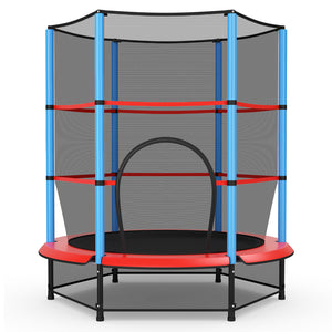 55 Inches Kids Trampoline with Safety Enclosure Net