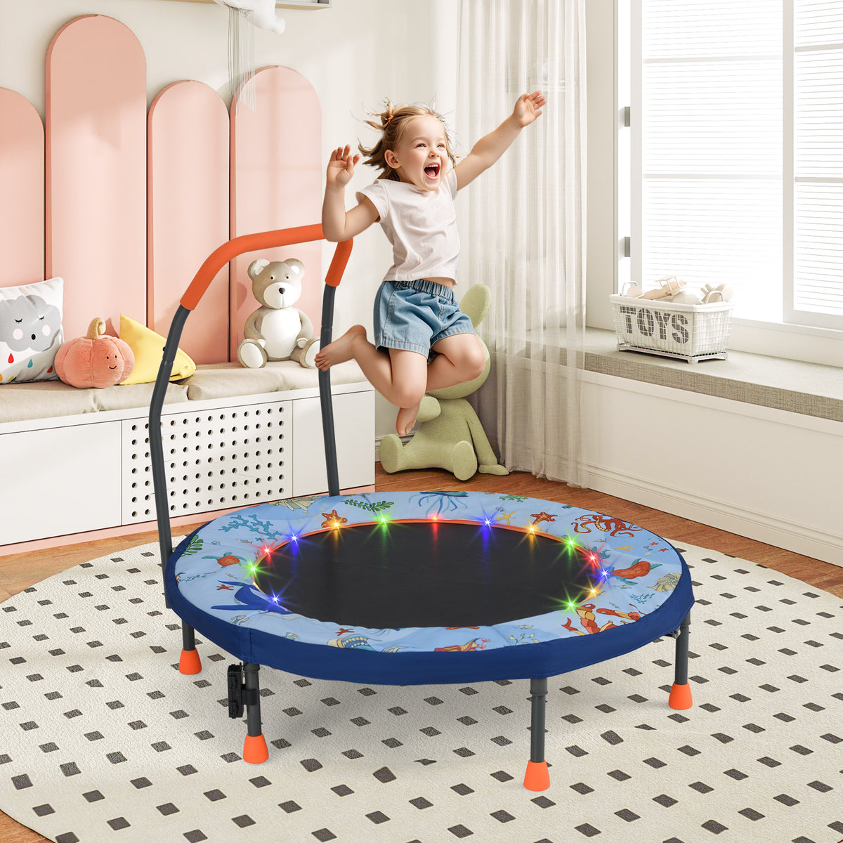 36’’ Mini Trampoline with 20 LED Lights