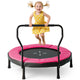 40” Trampoline for Kids, Indoor/Outdoor Fitness Trampoline with Foam Handlebar
