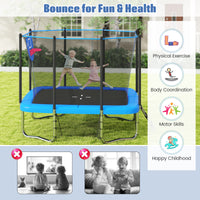 Rectangle Outdoor Trampoline, 10 x 8 FT Heavy-Duty Trampoline with Basketball Hoop