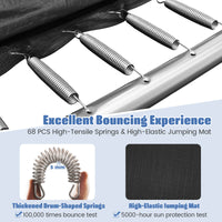 Rectangle Outdoor Trampoline, 10 x 8 FT Heavy-Duty Trampoline with Basketball Hoop