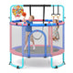 Trampoline for Kids with Enclosure, 6-in-1 Indoor Outdoor Toddler Trampoline with Adjustable Gymnastics Bar