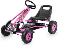 Kids Ride On Pedal Go Kart with Steering Wheel for Boys and Girls 3-8 Years Old