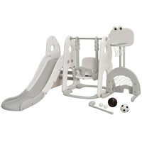 6 in 1 Climber Slide Playset with Basketball Hoop for Kids