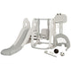 6 in 1 Climber Slide Playset with Basketball Hoop for Kids