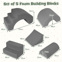 Foam Climbing Blocks for Toddlers 5-Piece Kids Climb Toys Soft Play Set for Babies
