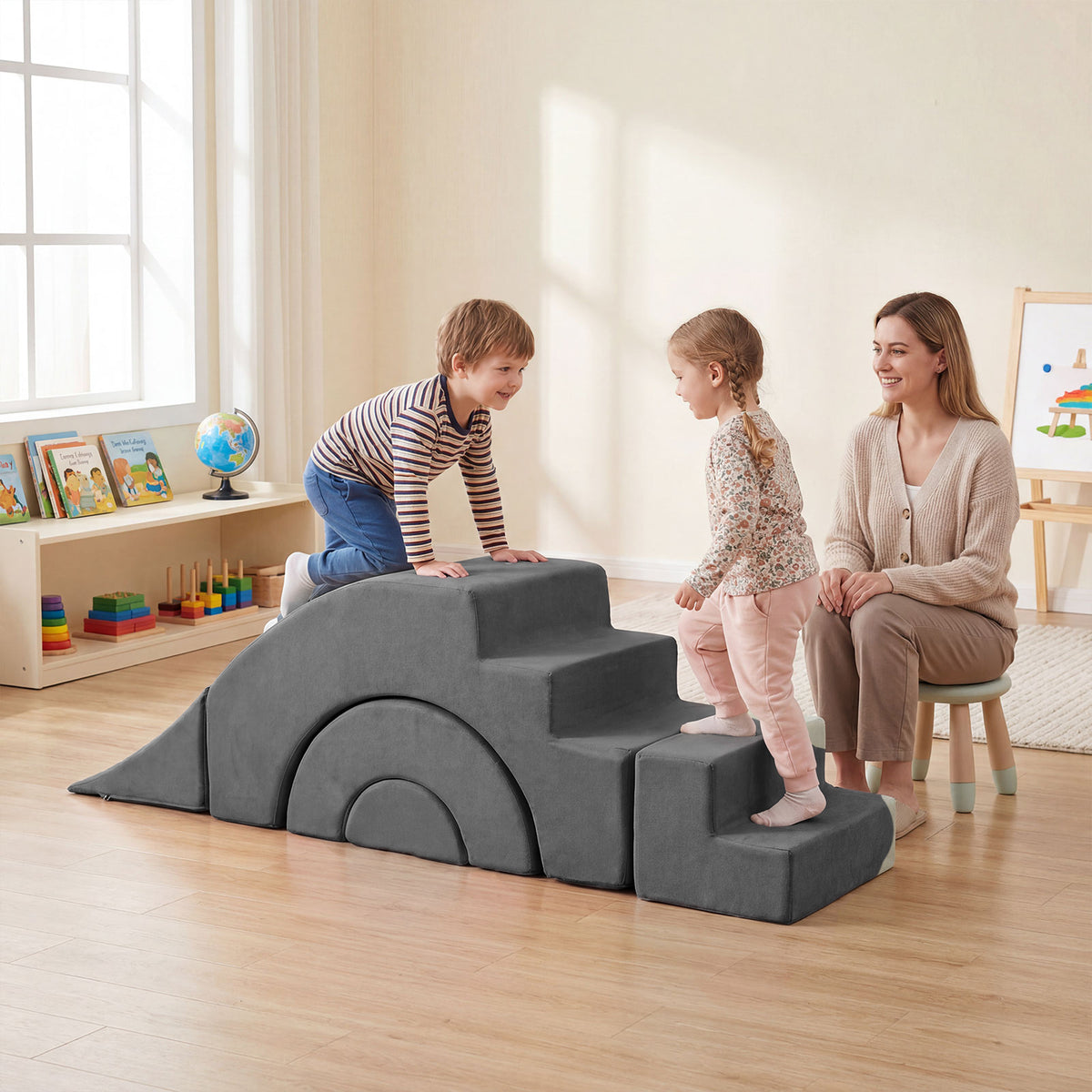 Foam Climbing Blocks for Toddlers 5-Piece Kids Climb Toys Soft Play Set for Babies
