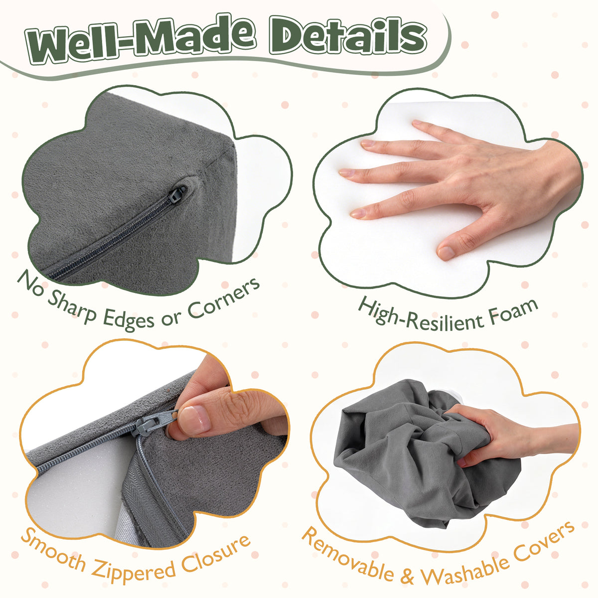 Foam Climbing Blocks for Toddlers 5-Piece Kids Climb Toys Soft Play Set for Babies