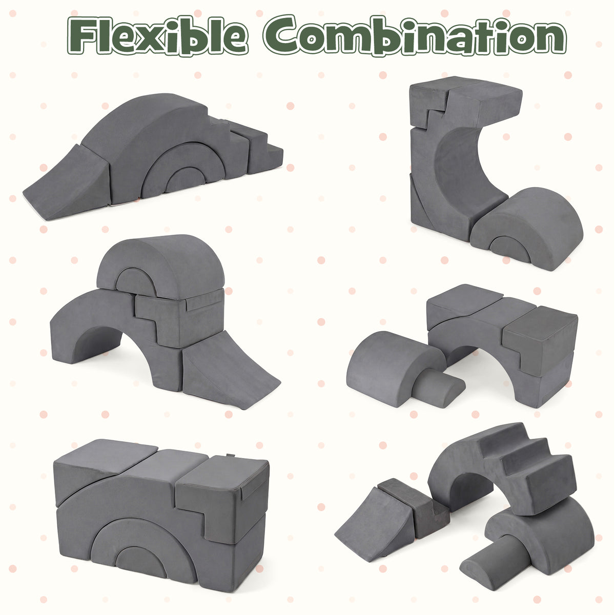 Foam Climbing Blocks for Toddlers 5-Piece Kids Climb Toys Soft Play Set for Babies