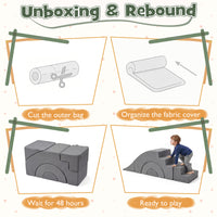 Foam Climbing Blocks for Toddlers 5-Piece Kids Climb Toys Soft Play Set for Babies