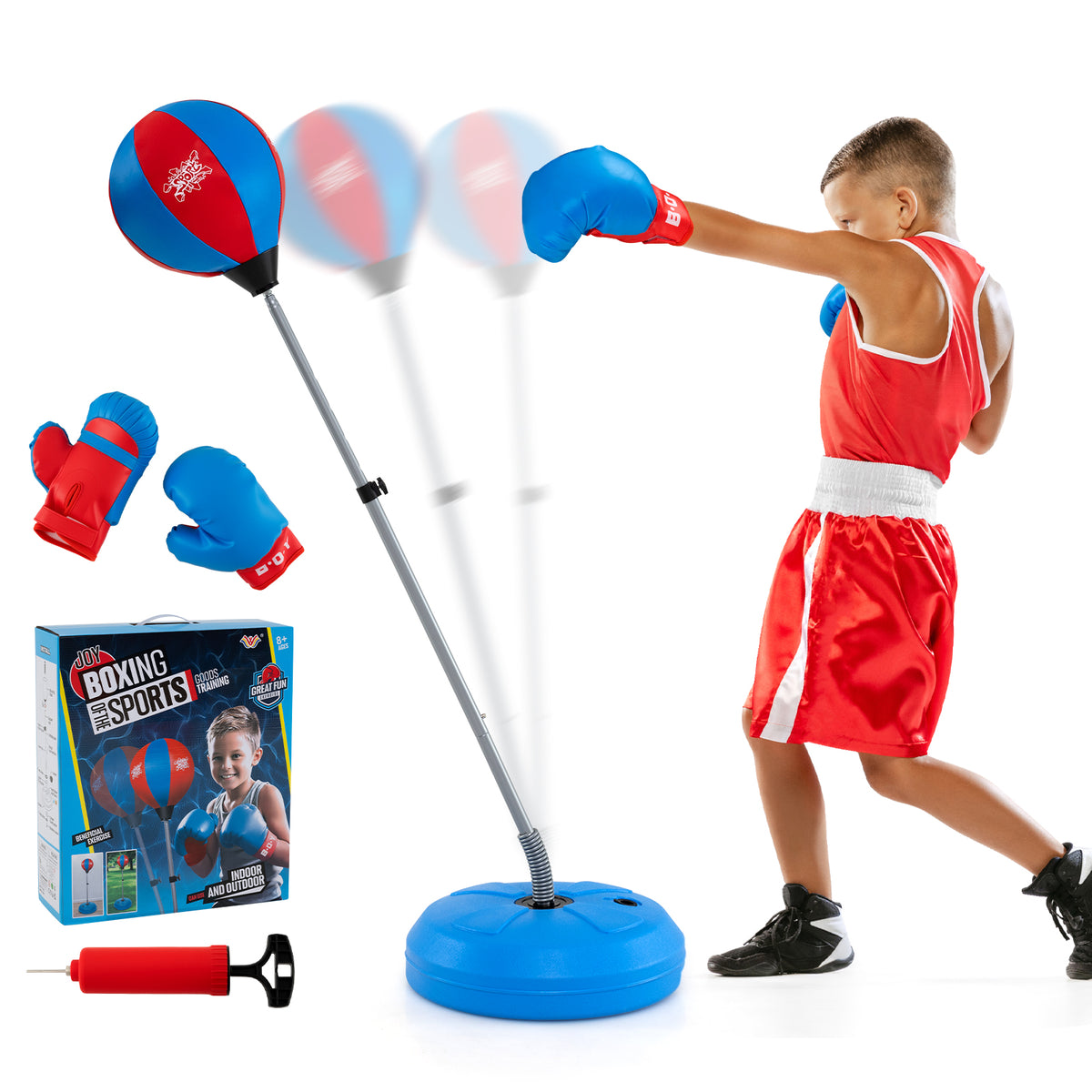 Punch Boxing Set with Adjustable Height for Children/Adults