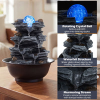 Rolling Crystal Ball Water Fountain Indoor with Pump for Home Decor