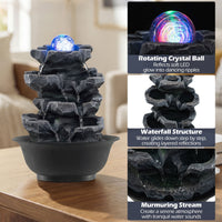 Indoor Water Fountain with Color Changing LED and Adjustable Flow
