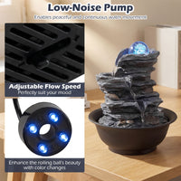 Crystal Ball Water Fountain for Desk with Pump for Home Office