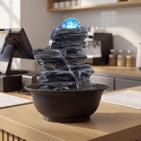 Crystal Ball Water Fountain for Desk with Pump for Home Office