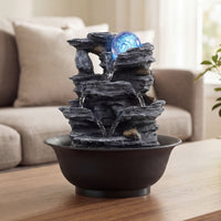 Tabletop Water Fountain with Rolling Crystal Ball and LED Light