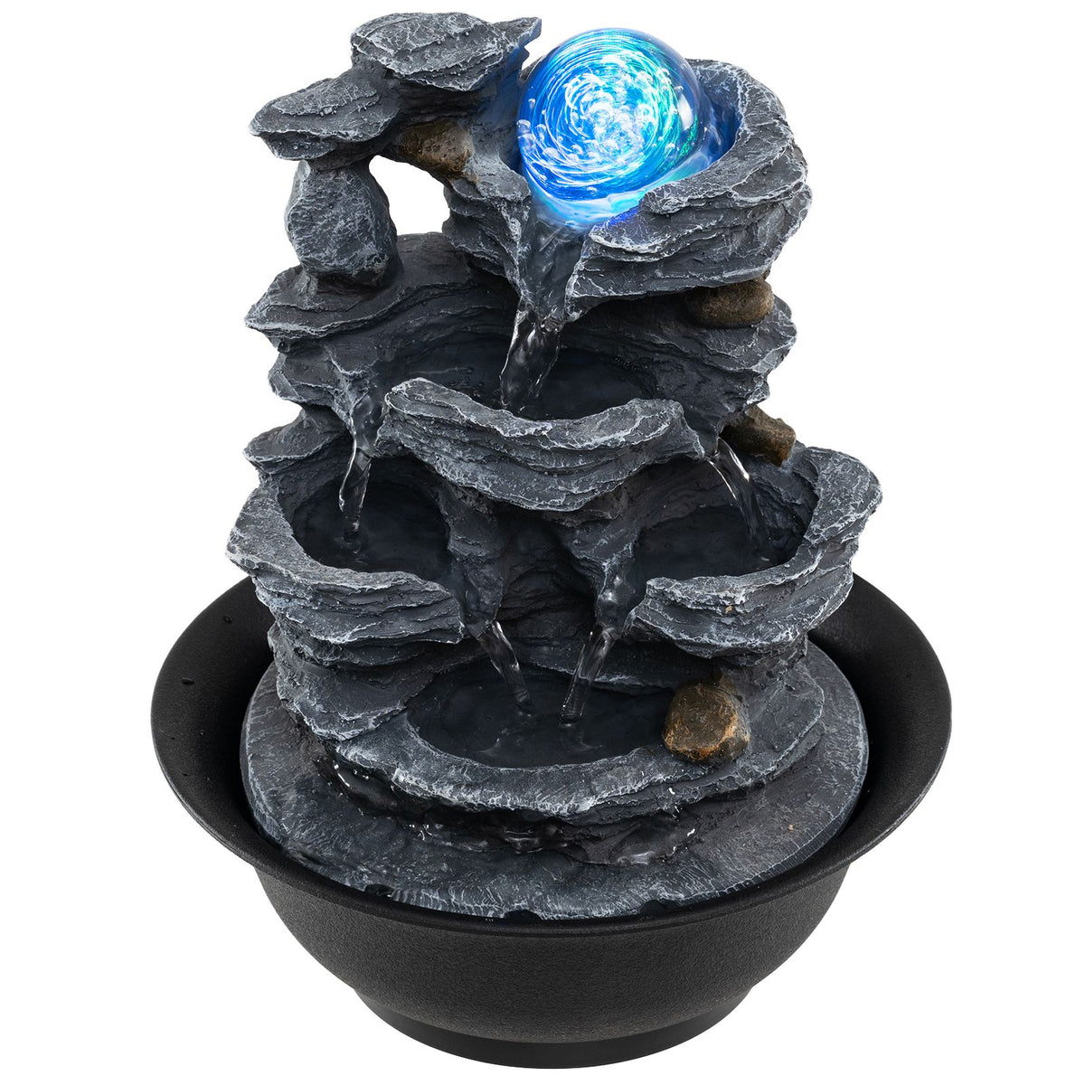 Tabletop Water Fountain with Rolling Crystal Ball and LED Light