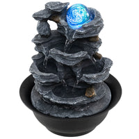 Tabletop Water Fountain with Rolling Crystal Ball and LED Light