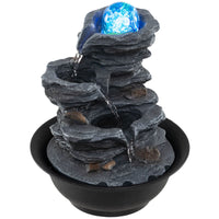 Crystal Ball Water Fountain for Desk with Pump for Home Office