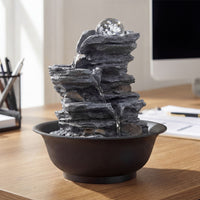 Crystal Ball Water Fountain for Desk with Pump for Home Office