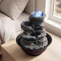 Crystal Ball Water Fountain for Desk with Pump for Home Office