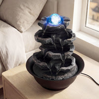 Indoor Water Fountain with Color Changing LED and Adjustable Flow