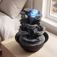 Tabletop Water Fountain with Rolling Crystal Ball and LED Light