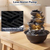 Tabletop Water Fountain with LED Light for Home Office