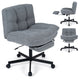 GIANTEX Teddy Plush Office Chair with Footrest & Adjustable Height