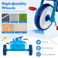 Toddler Tricycle for Boys Girls 2-5 with Rear Storage Basket and Metal Frame