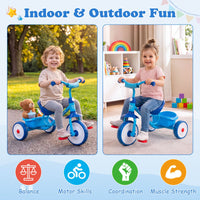 Toddler Tricycle for Boys Girls 2-5 with Rear Storage Basket and Metal Frame