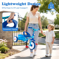 Toddler Tricycle for Boys Girls 2-5 with Rear Storage Basket and Metal Frame