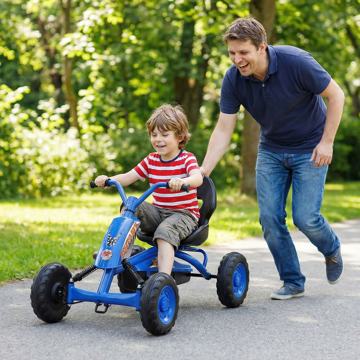 4 Wheel Toddler Ride On Pedal Car with Steering Handlebars