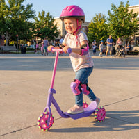 Toddler 3 Wheel Kick Scooter with LED Light Up Wheels and Wide Anti Slip Deck