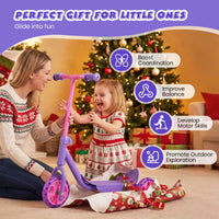 Toddler 3 Wheel Kick Scooter with LED Light Up Wheels and Wide Anti Slip Deck