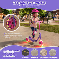 Toddler 3 Wheel Kick Scooter with LED Light Up Wheels and Wide Anti Slip Deck
