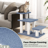 2-in-1 Cat Tree Tower Pet Steps with Sisal Scratching Posts and 3 Large Platforms