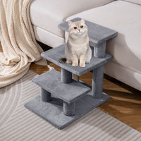 2-in-1 Cat Tree Tower Pet Steps with 3 Large Platforms and Sisal Scratching Post
