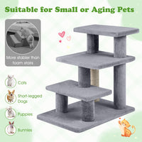 2-in-1 Cat Tree Tower Pet Steps with 3 Large Platforms and Sisal Scratching Post